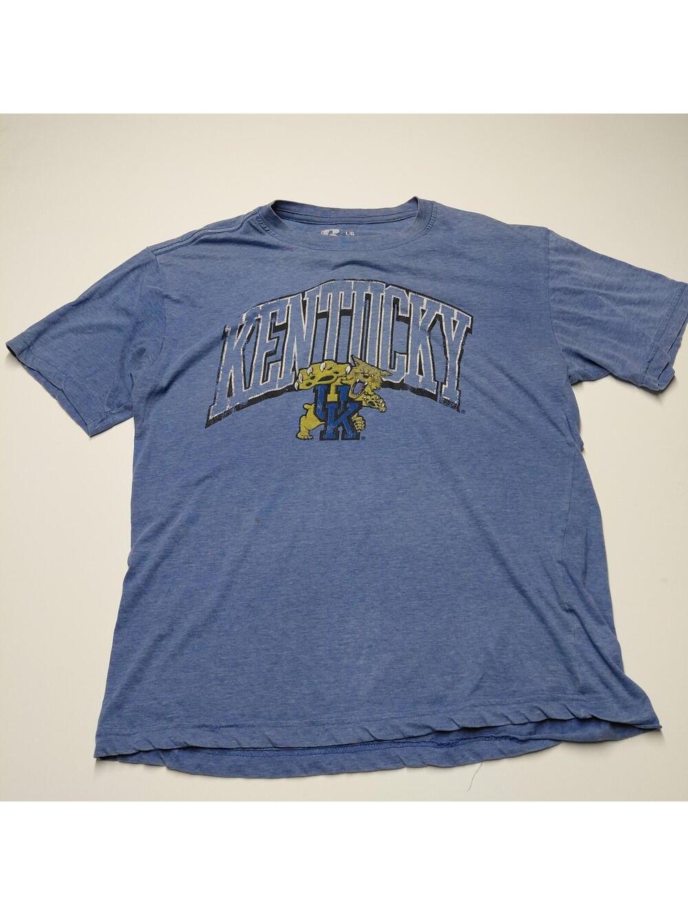 Russell Athletic Kentucky Wildcats T Shirt Mens Large Blue NCAA Graphic Tee